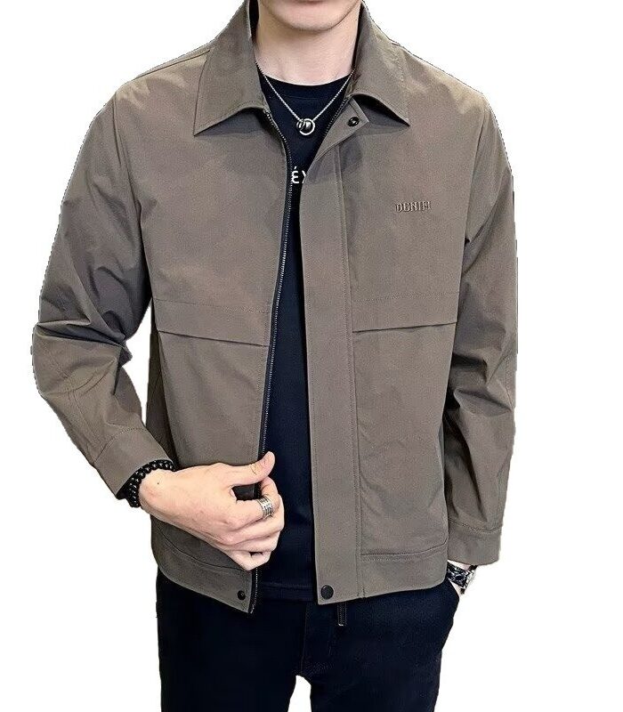 Cool Minimalism Lapel Men's Workwear Jacket